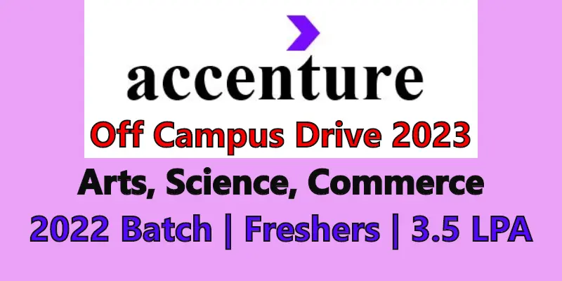 Accenture Off Campus Drive 2023 | System and Application Services Associate | Only Graduates | Freshers